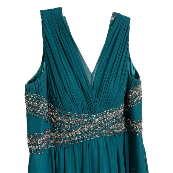 JS Collections Women's Gown Dress Sleeveless V-Neck Prom Gala Bridal Sequins 16 - Picture 3 of 14